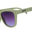 goodr dawn of a new sage Green sunglasses with purple lenses on a white background