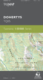 Front cover of a TASMAP Tasmania 1:50 000 Series map for Doherty's TQ05, showing a topographic map of Southwest National Park with a dark gray header and footer. - Tasmap 1:50000 Topographic/Cadastral Maps - Dohertys