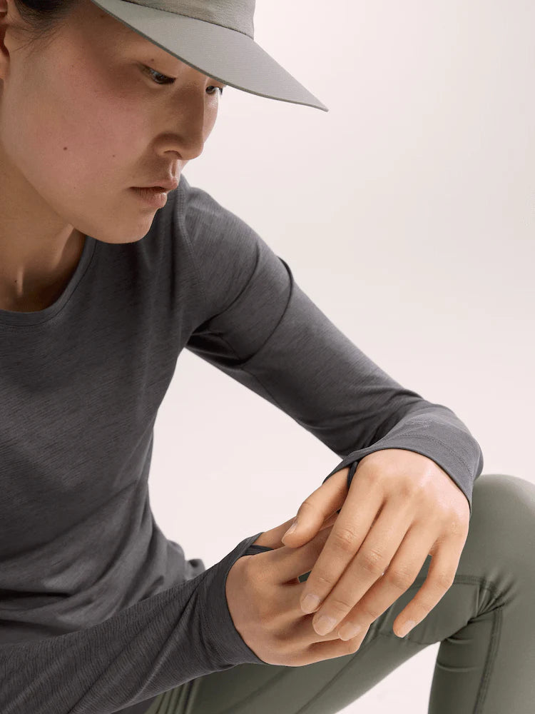 Arc'teryx Taema Crew Neck Shirt LS (Women's) - Black Heather - Find Your Feet Australia Hobart Launceston Tasmania
