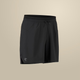 Black athletic shorts with an elastic drawstring waistband and a small white Arc'teryx logo on the lower left hem, shown against a solid beige background. - Arc'teryx Norvan Liner Shorts 7" (Men's) - Black