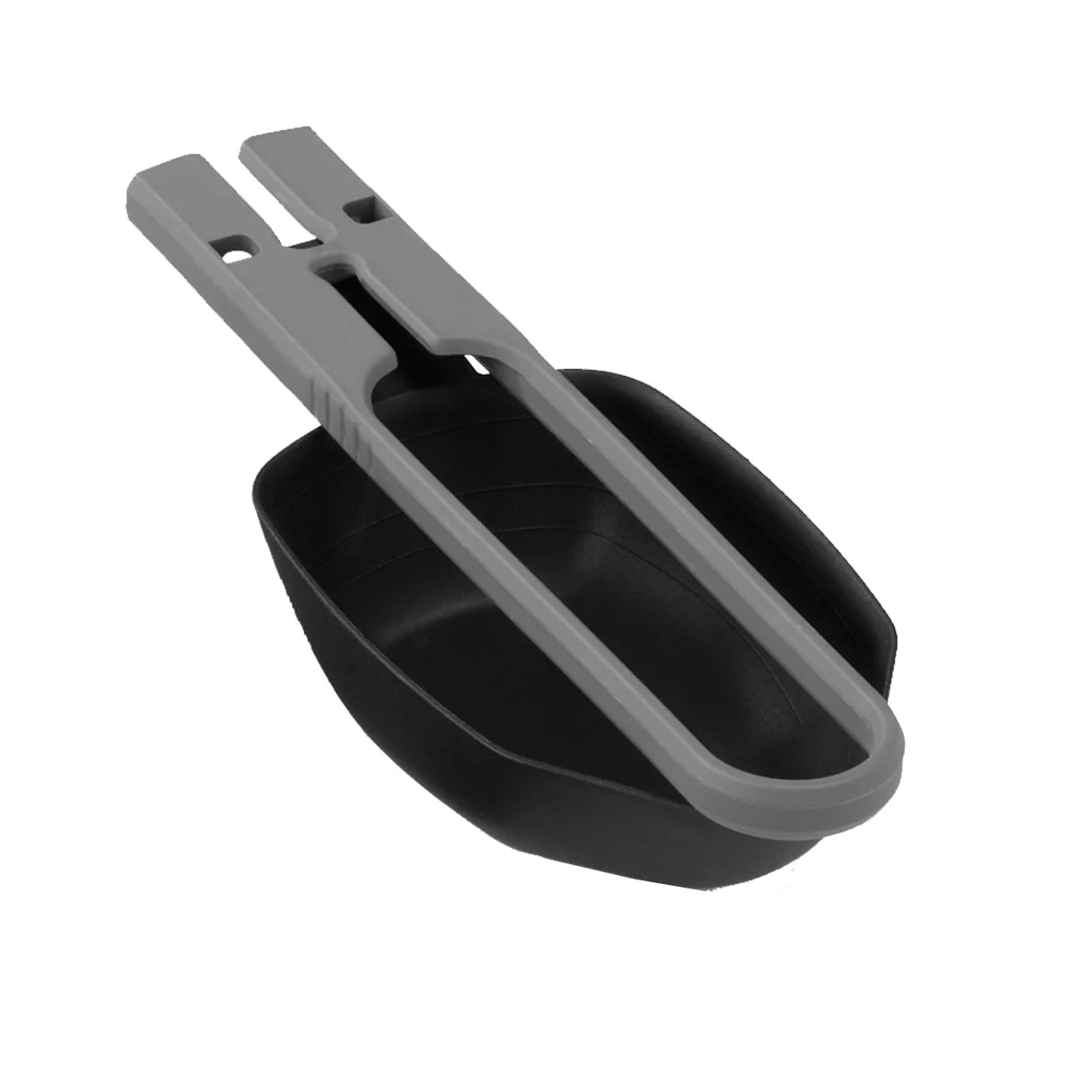 A black plastic scoop or dustpan with gray plastic handles, shown on a plain white background. - MSR Alpine Utensils - Spoon