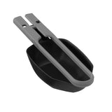 A black plastic scoop or dustpan with gray plastic handles, shown on a plain white background. - MSR Alpine Utensils - Spoon