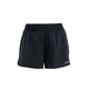 Black athletic shorts with an elastic waistband and a small white logo on the lower left leg, shown against a plain white background. - Icebreaker Merino Blend 125 ZoneKnit Speed 3" Shorts (Women's) - Black