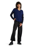 Icebreaker Shearer V Sweater (Women's) Royal Navy/Midnight Navy