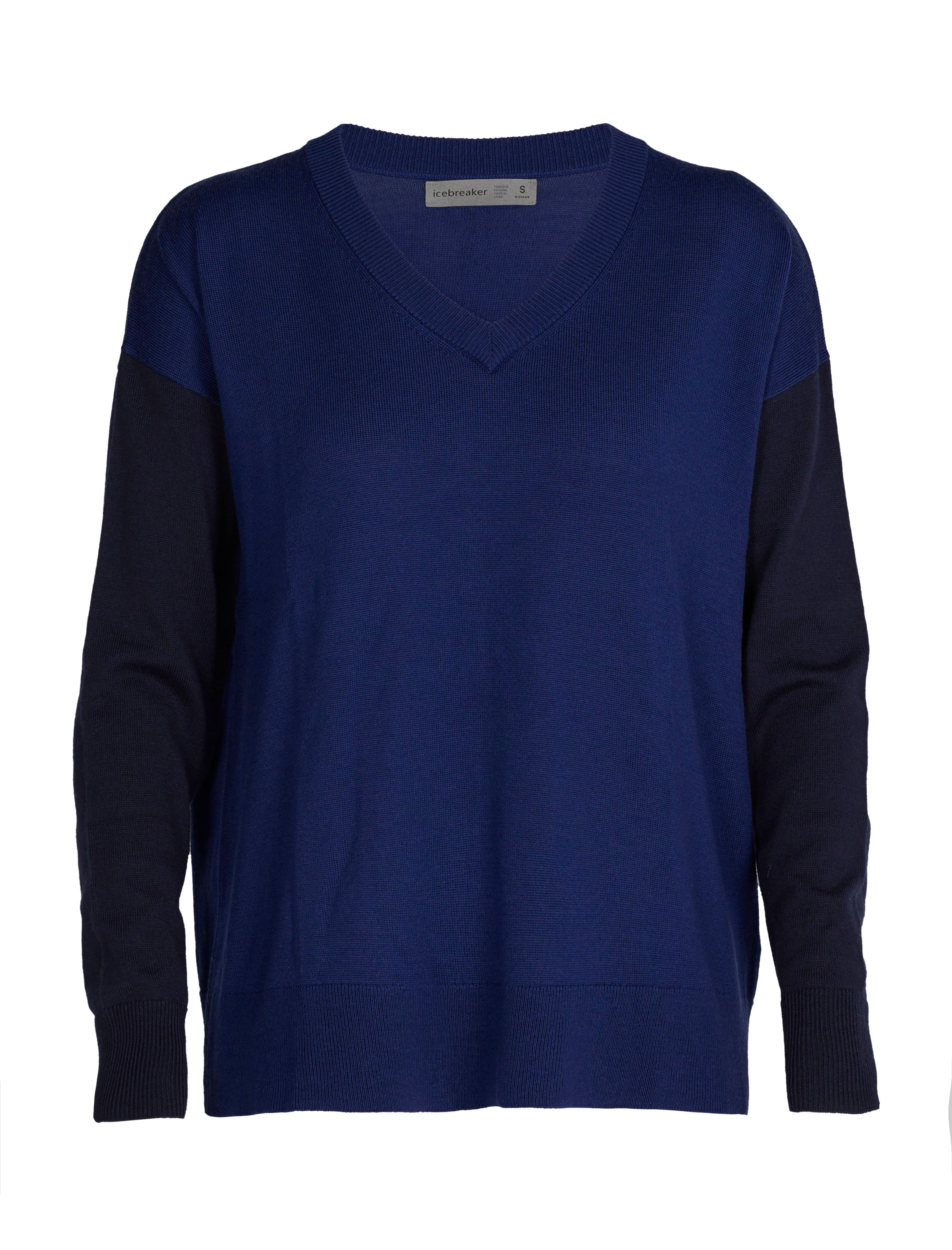 Icebreaker Shearer V Sweater (Women's) Royal Navy/Midnight Navy