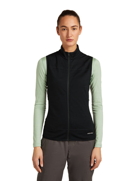 Icebreaker Merino Blend 300 RealFleece™ Descender Vest (Women's) - Black - Find Your Feet Australia Hobart Launceston Tasmania