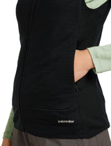 Icebreaker Merino Blend 300 RealFleece™ Descender Vest (Women's) - Black - Find Your Feet Australia Hobart Launceston Tasmania