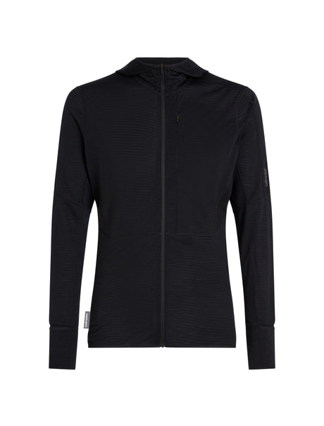  - Icebreaker Merino Blend 200 RealFleece Descender Long Sleeve Zip Hoodie (Men's) - Black
