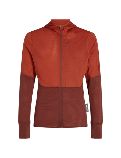  - Icebreaker Merino Blend 200 RealFleece Descender Long Sleeve Zip Hoodie (Men's) - Agate/Port