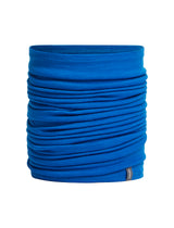 A bright blue tubular neck gaiter or balaclava shown on a clean white background, folded to display its layered fabric texture. - Icebreaker Merino 200 Flexi Chute (Unisex) - Lazurite