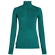 A women's long-sleeve quarter-zip performance top in a deep teal green color, shown against a plain white background. - Icebreaker Merino Blend 200 RealFleece Descender Long Sleeve Half Zip (Women's) - Tidal Teal