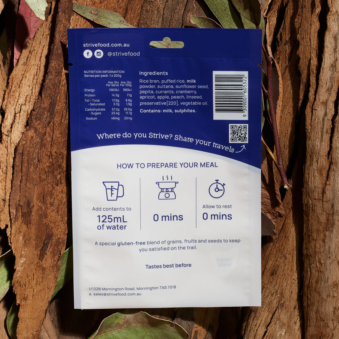 Strive Food Breakfasts - Gluten Free Muesli - Find Your Feet Australia Hobart Launceston Tasmania