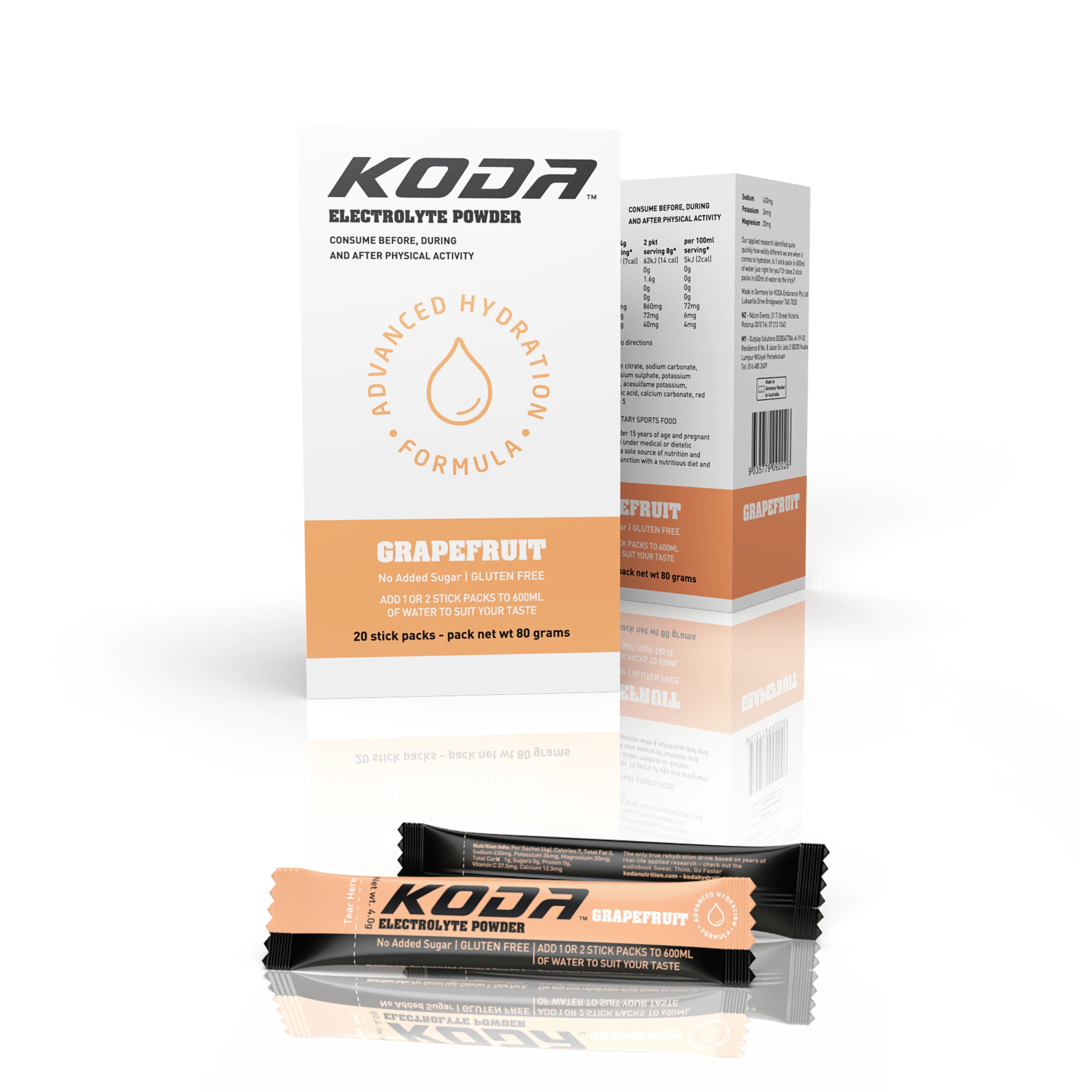 Koda Electrolyte Powder (20 Stick Pack) - Find Your Feet Australia Hobart Launceston Tasmania