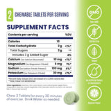 Supplement facts label with green background and white text - SaltStick FastChews - Green Apple 
