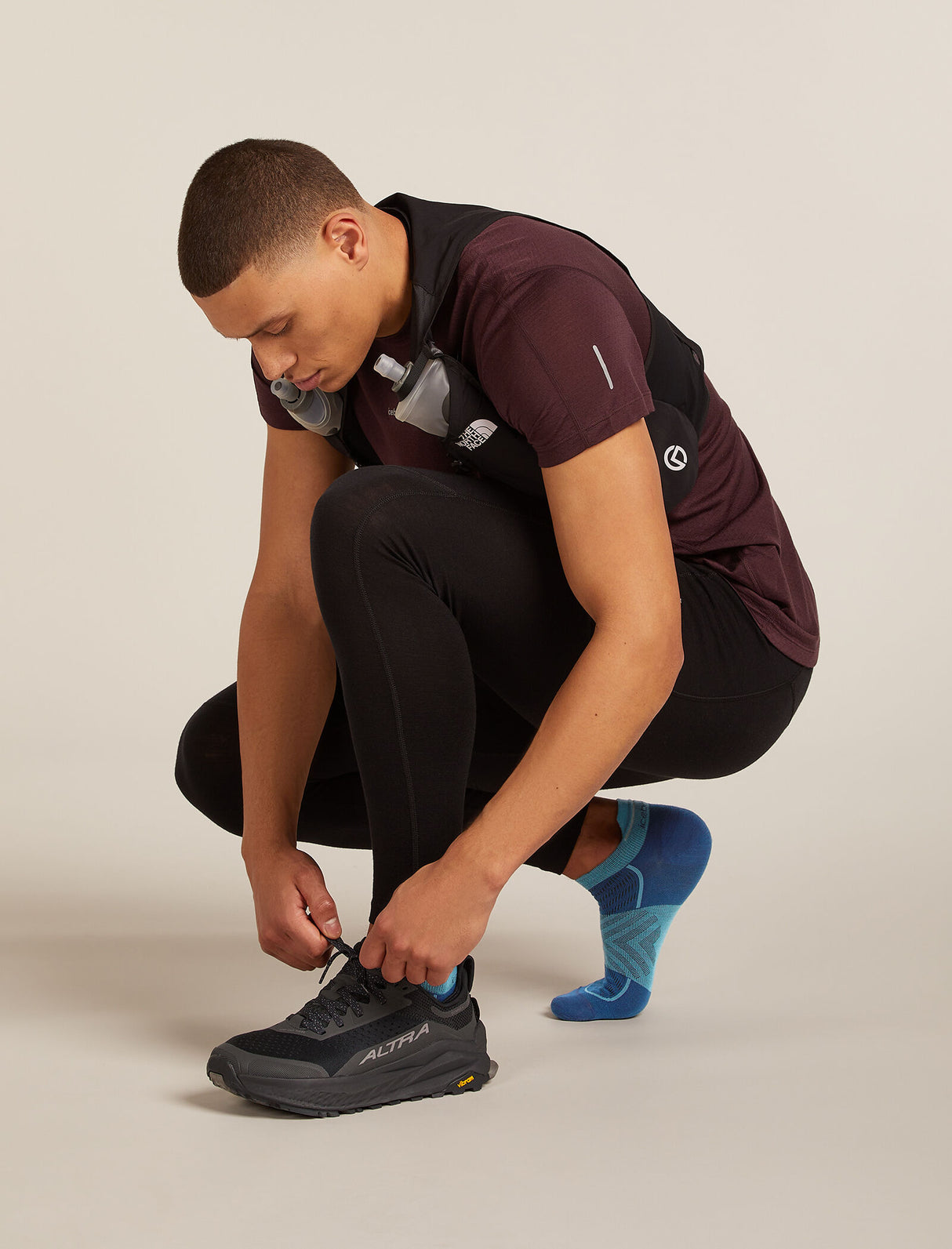 Icebreaker Merino Run+ Ultralight Micro Socks (Men's) - Atlantis/Topaz - Find Your Feet Australia Hobart Launceston Tasmania