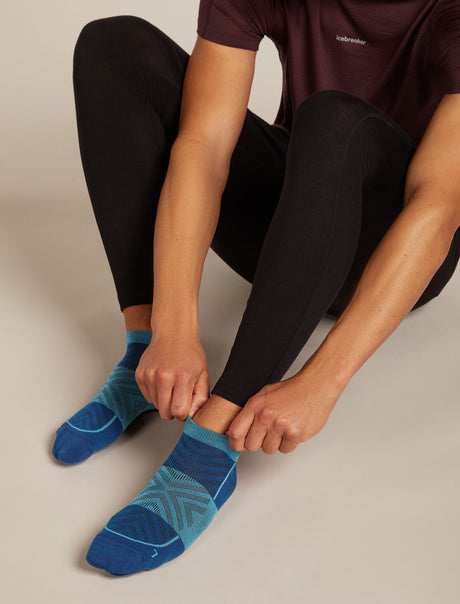 Icebreaker Merino Run+ Ultralight Micro Socks (Men's) - Atlantis/Topaz - Find Your Feet Australia Hobart Launceston Tasmania