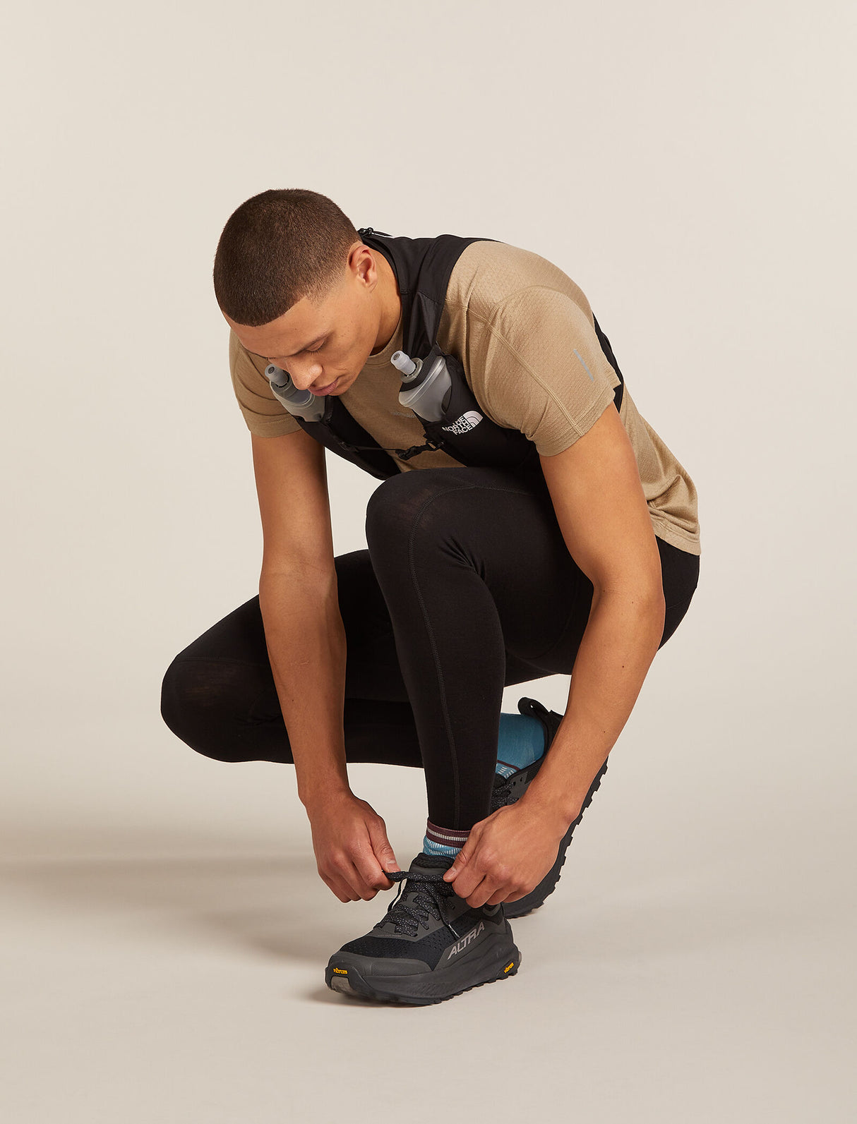 Icebreaker Merino Run+ Ultralight Mini Socks (Men's) - Topaz/Java - Find Your Feet Australia Hobart Launceston Tasmania