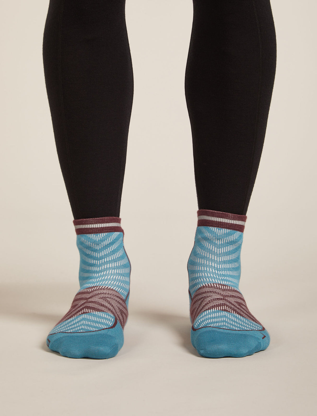 Icebreaker Merino Run+ Ultralight Mini Socks (Men's) - Topaz/Java - Find Your Feet Australia Hobart Launceston Tasmania