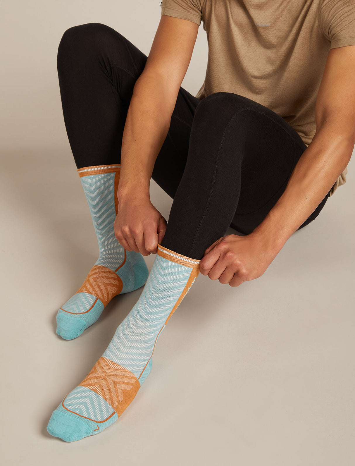 Icebreaker Merino Run+ Ultralight Crew Socks (Men's) - Hydro/Trail - Find Your Feet Australia Hobart Launceston Tasmania