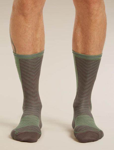 Icebreaker Merino Run+ Ultralight Crew Socks (Men's) - Porcini/Lichen