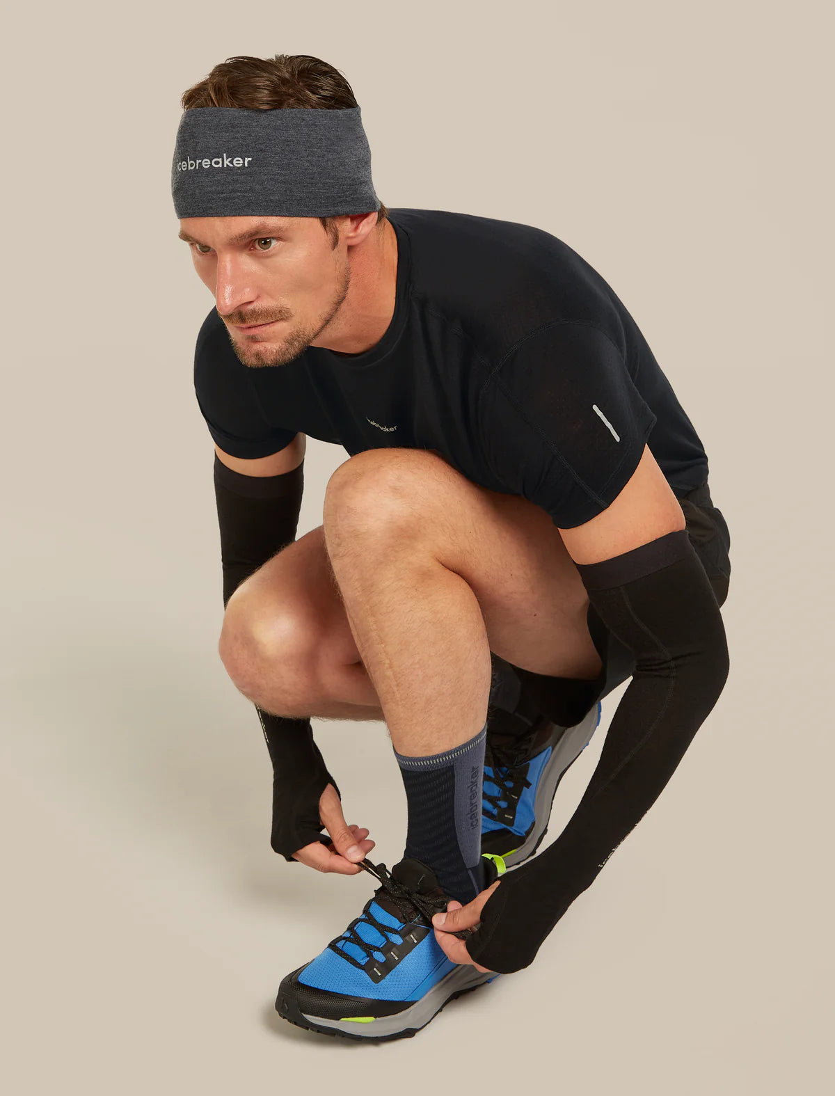 Icebreaker Merino Run+ Ultralight Crew Socks (Men's) - Black/Graphite