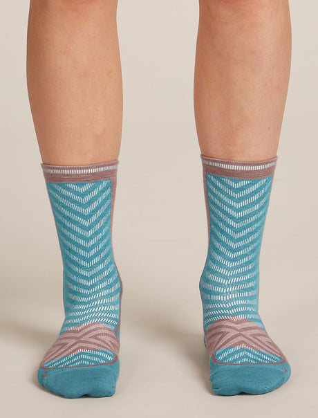 Icebreaker Merino Run+ Ultralight Crew Socks (Women's) - Topaz/Summit - Find Your Feet Australia Hobart Launceston Tasmania