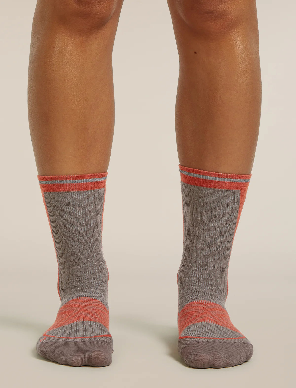 Icebreaker Merino Run+ Ultralight Crew Socks (Women's) - Porcini/Fervid
