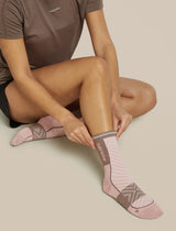 Icebreaker Merino Run+ Ultralight Crew Socks (Women's) - Pink Quartz/Porcini
