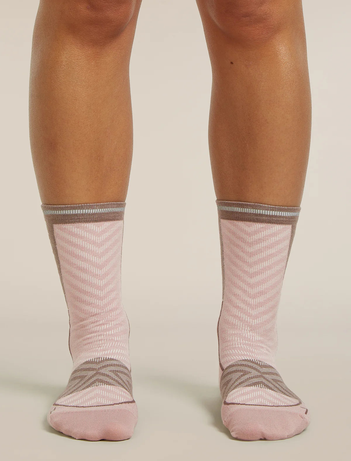 Icebreaker Merino Run+ Ultralight Crew Socks (Women's) - Pink Quartz/Porcini