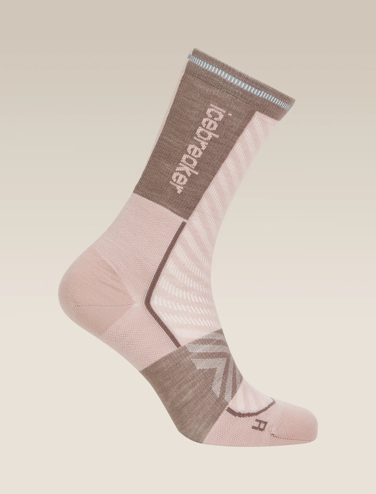Icebreaker Merino Run+ Ultralight Crew Socks (Women's) - Pink Quartz/Porcini