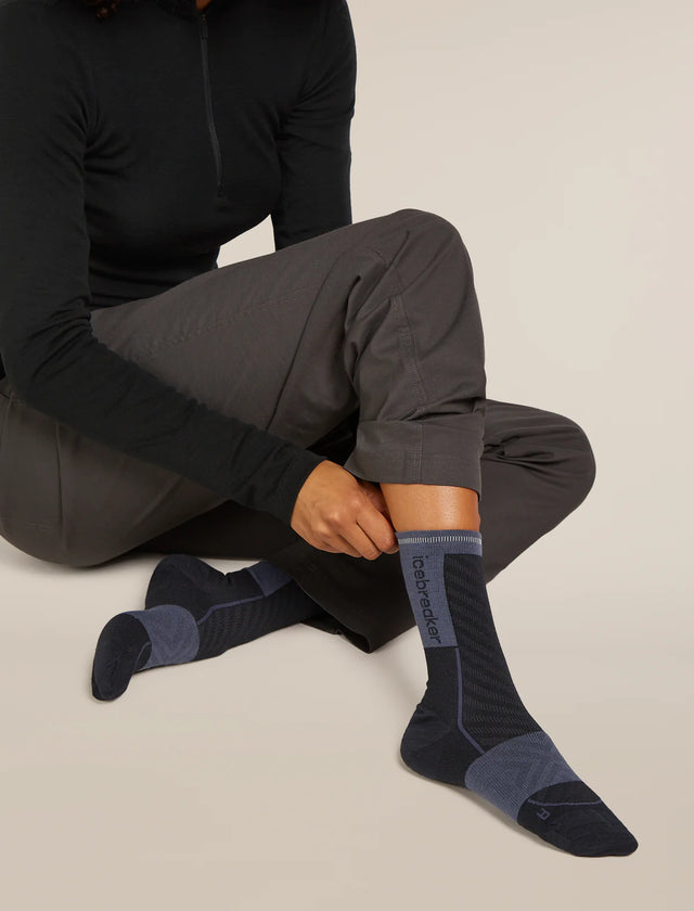 Icebreaker Merino Run+ Ultralight Crew Socks (Women's) - Black/Graphite