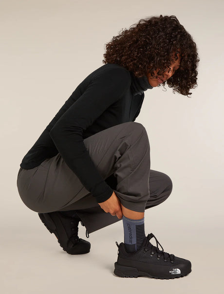 Icebreaker Merino Run+ Ultralight Crew Socks (Women's) - Black/Graphite