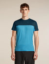 Icebreaker Merino Blend 125 Cool-Lite Sphere Short Sleeve Colour Block T-Shirt (Men's) - Arctic/Atlantis