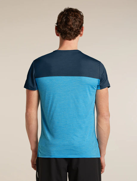 Icebreaker Merino Blend 125 Cool-Lite Sphere Short Sleeve Colour Block T-Shirt (Men's) - Arctic/Atlantis