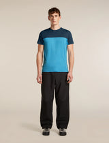 Icebreaker Merino Blend 125 Cool-Lite Sphere Short Sleeve Colour Block T-Shirt (Men's) - Arctic/Atlantis