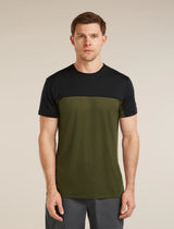 Icebreaker Merino Blend 125 Cool-Lite Sphere Short Sleeve Colour Block T-Shirt (Men's) - Dark Loden/Black