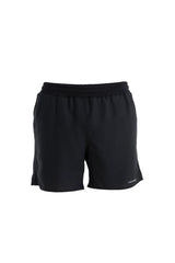 Black athletic shorts with an elastic waistband, shown against a plain white background. - Icebreaker Merino Blend 125 ZoneKnit Speed 6" Shorts (Men's) - Black