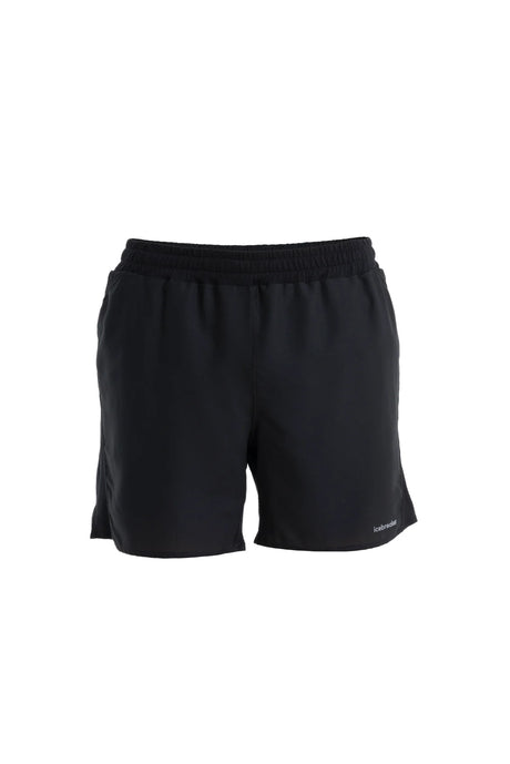 Black athletic shorts with an elastic waistband, shown against a plain white background. - Icebreaker Merino Blend 125 ZoneKnit Speed 6" Shorts (Men's) - Black