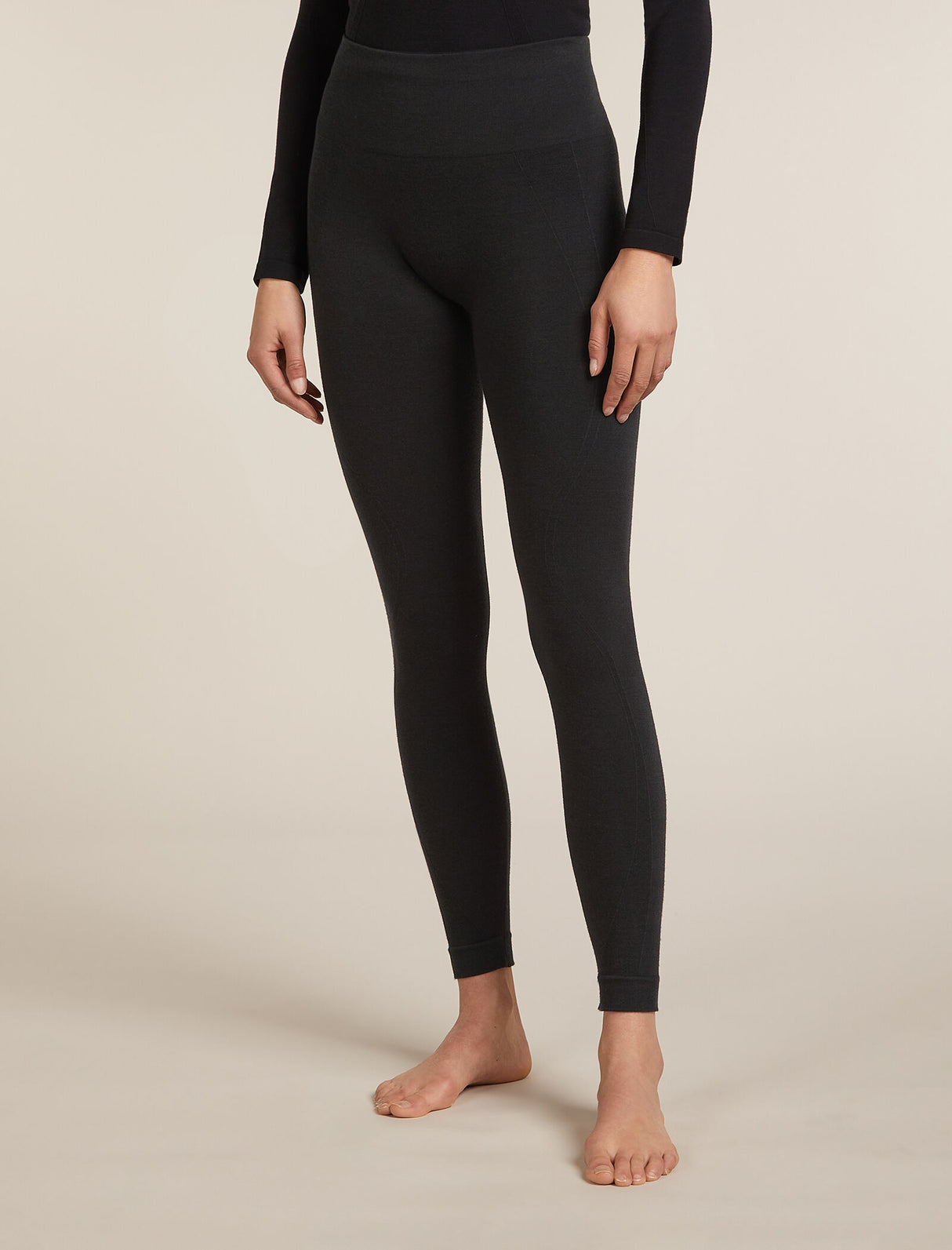 Icebreaker Merino Blend 260 ZoneKnit™ Seamless 25" Tights (Women's) - Black - Find Your Feet Australia Hobart Launceston Tasmania