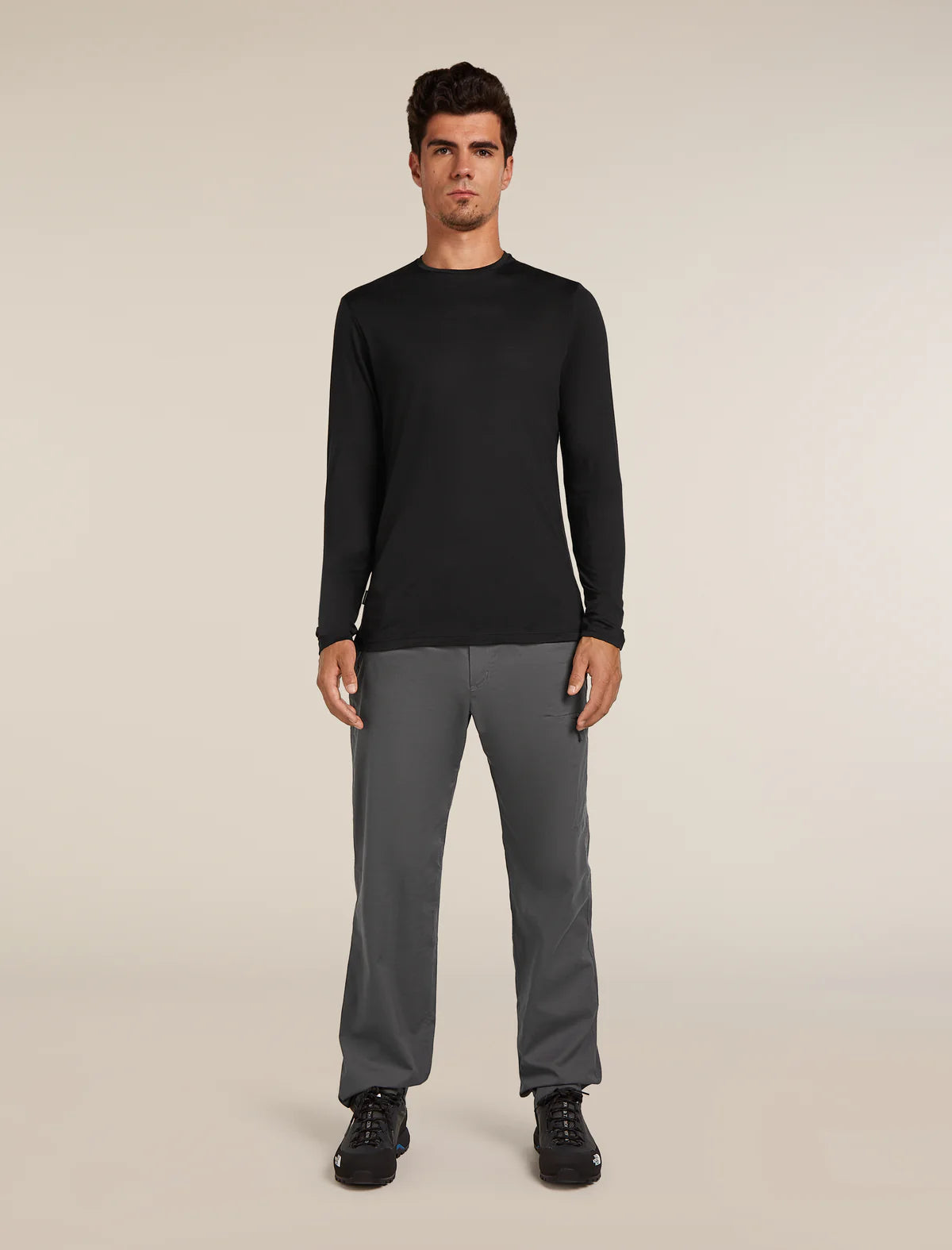 Icebreaker Merino Blend 125 Cool-Lite Sphere Long Sleeve T-Shirt (Men's) - Black