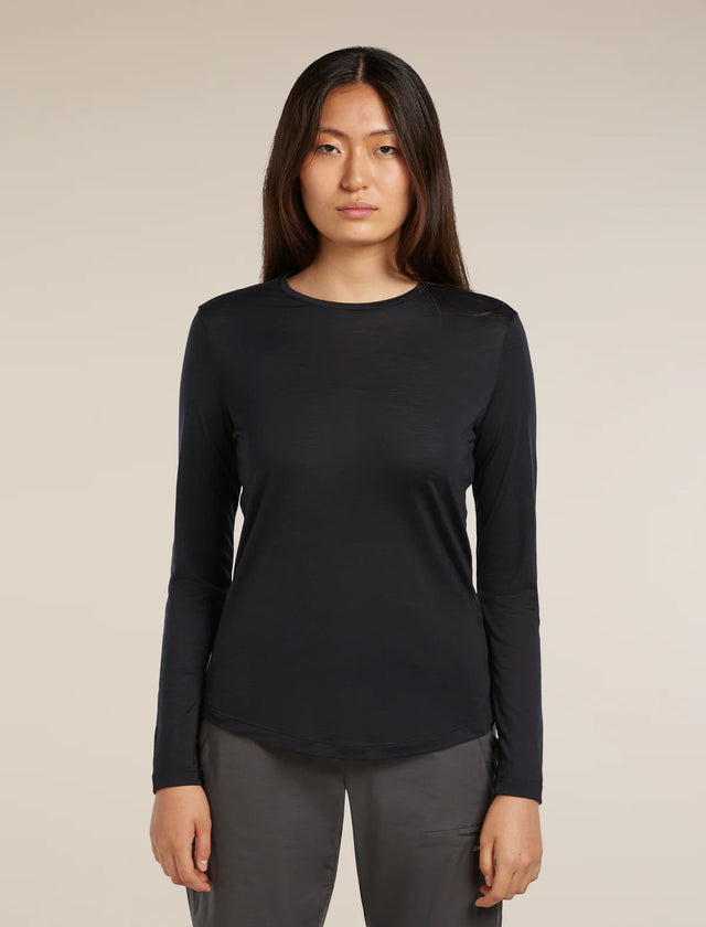 Icebreaker Merino Blend 125 Cool-Lite Sphere Long Sleeve T-Shirt (Women's) - Black
