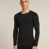 Icebreaker Merino Blend 260 ZoneKnit™ Seamless Long Sleeve Crew Thermal Top (Men's) - Black - Find Your Feet Australia Hobart Launceston Tasmania