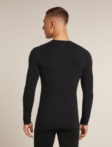 Icebreaker Merino Blend 260 ZoneKnit™ Seamless Long Sleeve Crew Thermal Top (Men's) - Black - Find Your Feet Australia Hobart Launceston Tasmania