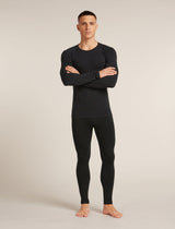 Icebreaker Merino Blend 260 ZoneKnit™ Seamless Long Sleeve Crew Thermal Top (Men's) - Black - Find Your Feet Australia Hobart Launceston Tasmania
