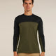 Icebreaker Merino Blend 125 Cool-Lite Sphere Long Sleeve T-Shirt Colour Block (Men's) - Dark Loden/Black