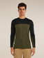 Icebreaker Merino Blend 125 Cool-Lite Sphere Long Sleeve T-Shirt Colour Block (Men's) - Dark Loden/Black