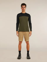Icebreaker Merino Blend 125 Cool-Lite Sphere Long Sleeve T-Shirt Colour Block (Men's) - Dark Loden/Black
