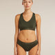 Icebreaker Merino Blend 125 Cool-Lite Sprite Racerback Bra (Women's) - Dark Loden