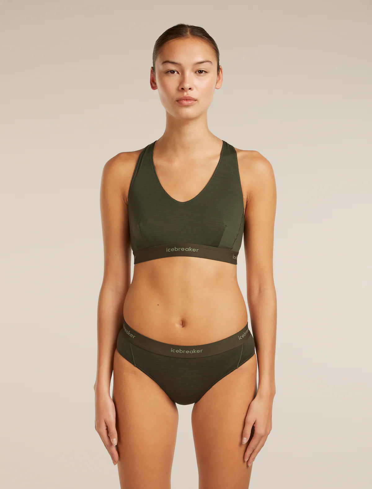 Icebreaker Merino Blend 125 Cool-Lite Sprite Racerback Bra (Women's) - Dark Loden