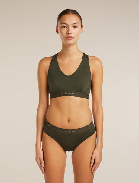 Icebreaker Merino Blend 125 Cool-Lite Sprite Racerback Bra (Women's) - Dark Loden